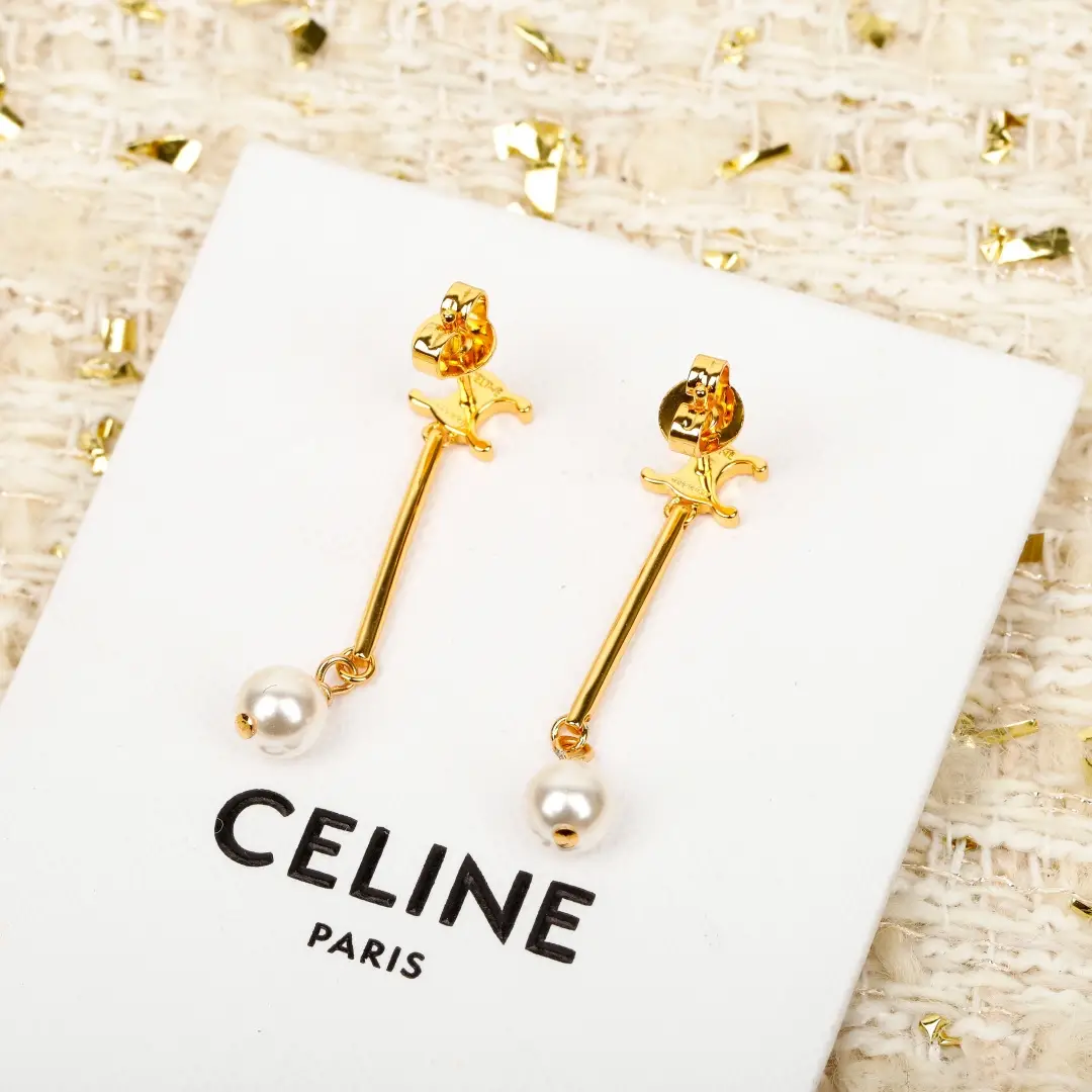 CELINE 셀린느 트리옹프 펄 이어링_레 페를르 스트레이트 이어링 이미지 2