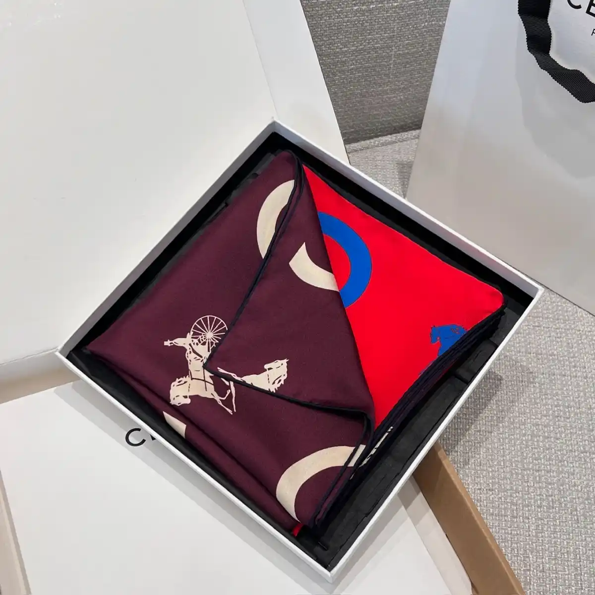 CELINE 셀린느 에퀴스트리안 스퀘어 실크 스카프 이미지 3