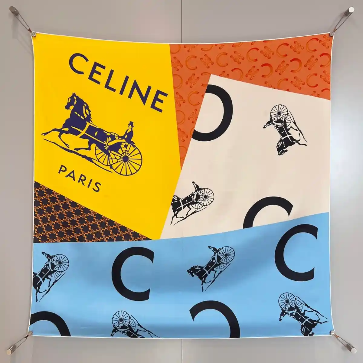 CELINE 셀린느 플래그 스퀘어 실크 스카프 이미지 2