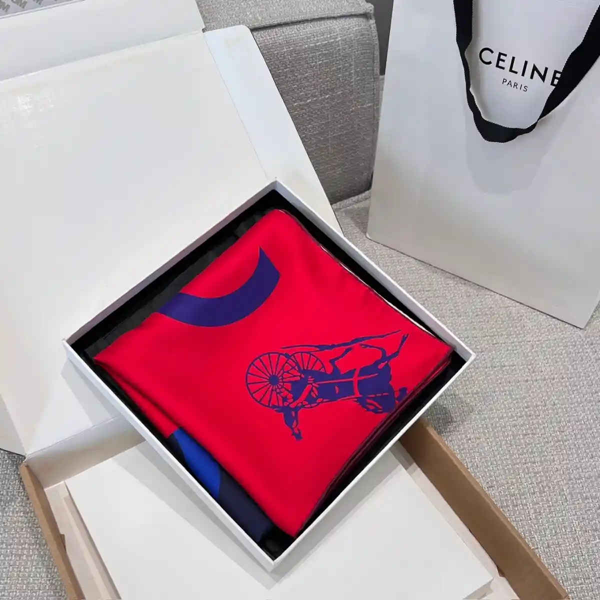 CELINE 셀린느 플래그 스퀘어 실크 스카프 이미지 3