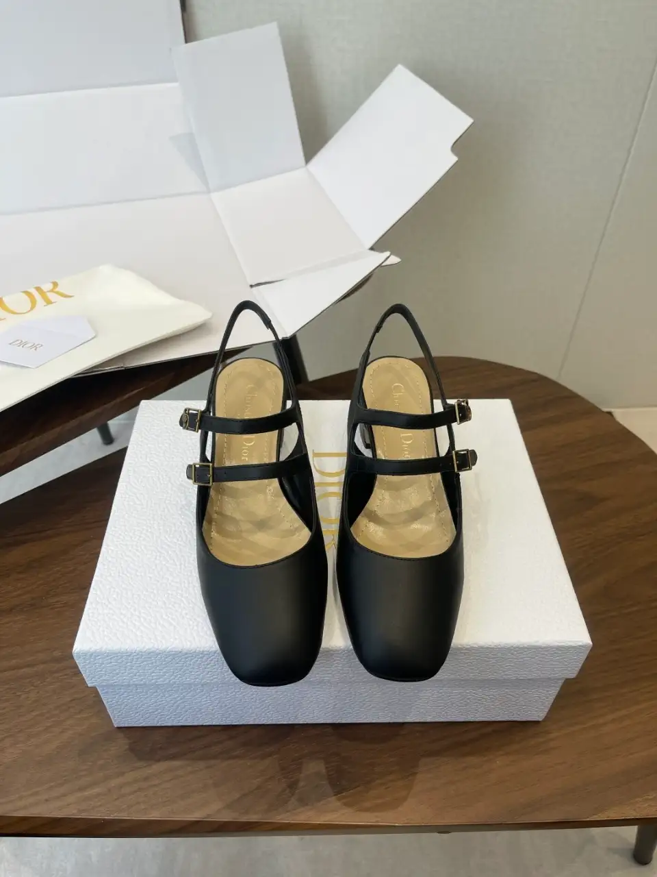 DIOR 디올 셰리 슬링백 펌프스 서플 카프스킨 블랙 이미지 2