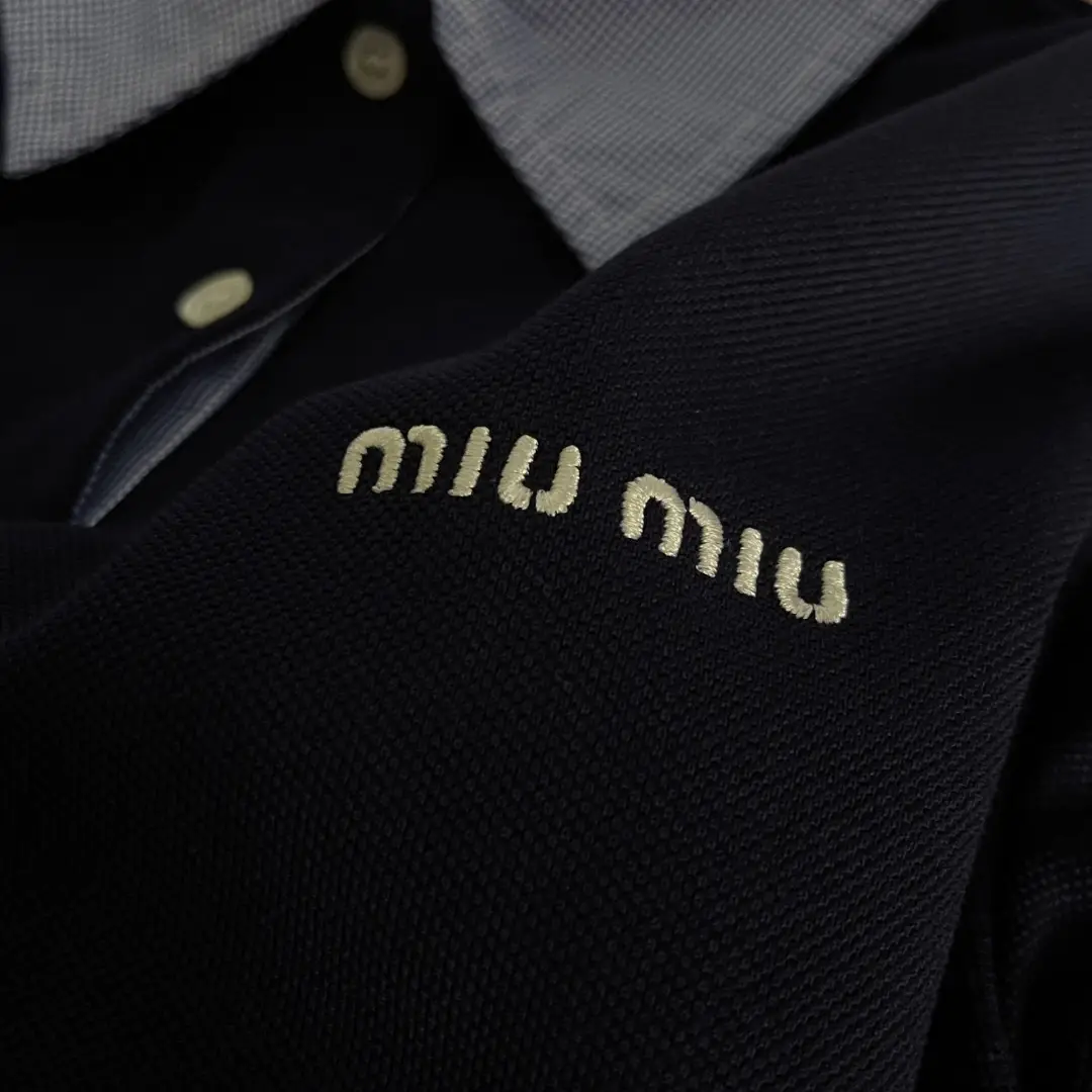 MIU MIU 미우미우 코튼 피케 폴로 셔츠 이미지 3