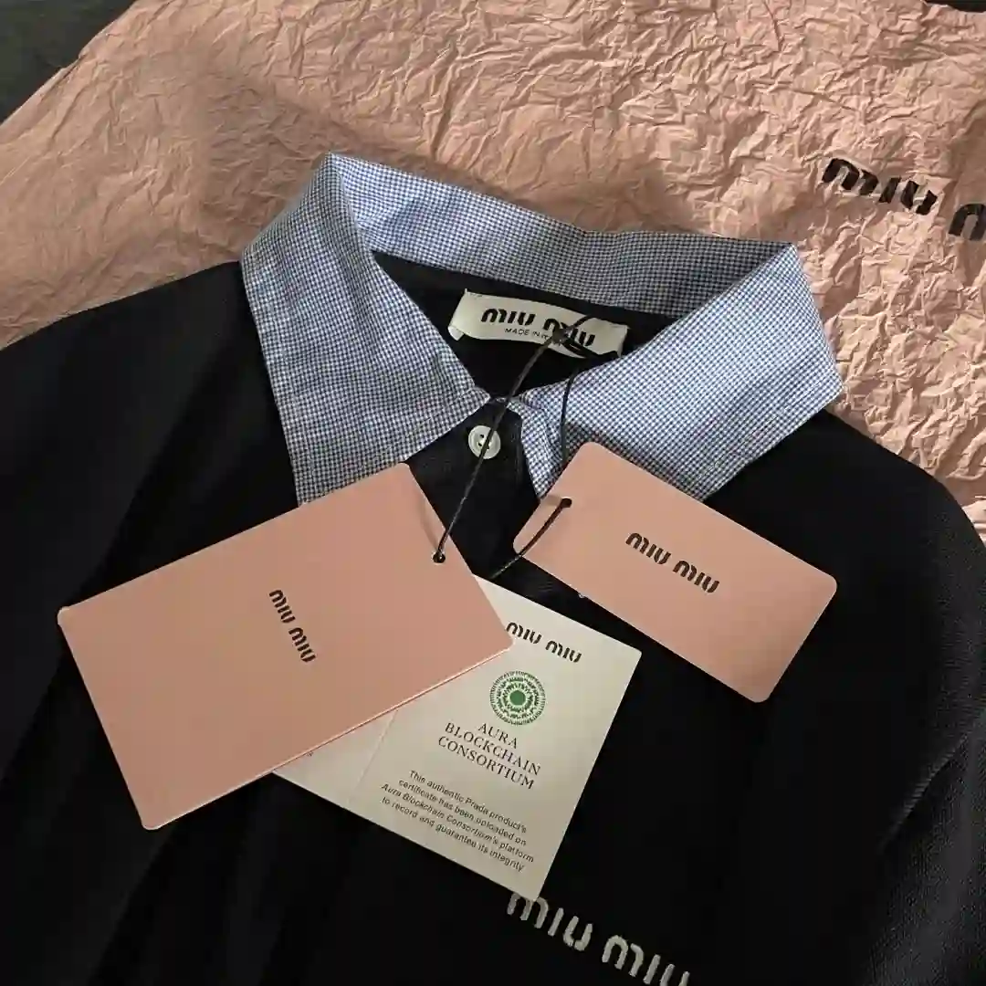 MIU MIU 미우미우 코튼 피케 폴로 셔츠 이미지 2