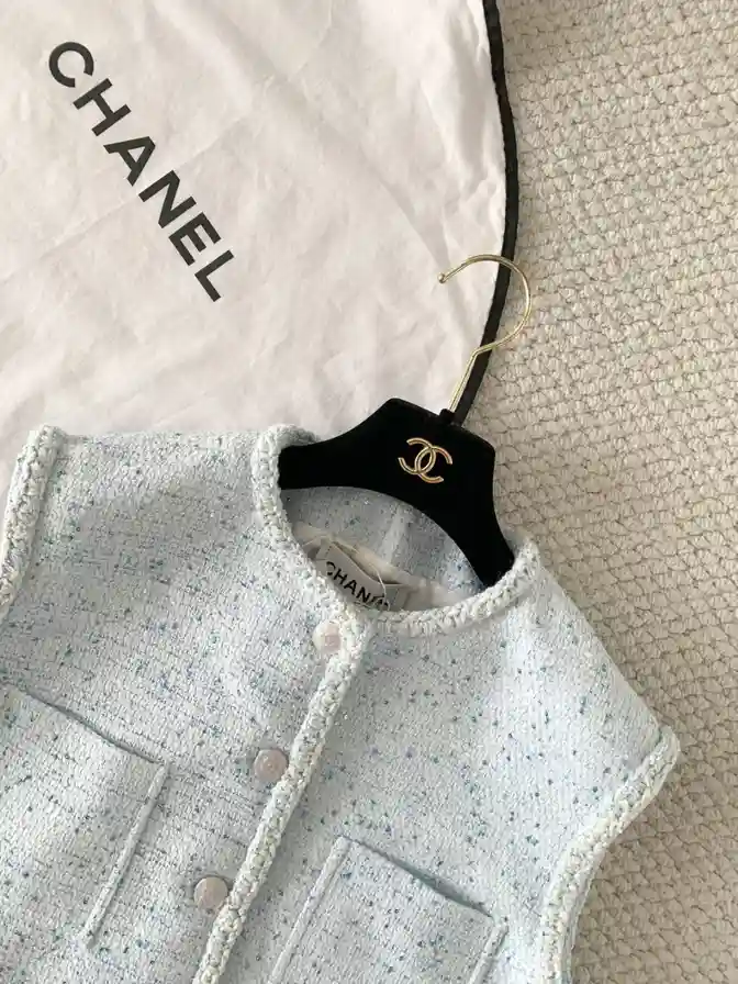 CHANEL 샤넬 26P 싱글 브레스트 트위드 베스트 자켓 이미지 2