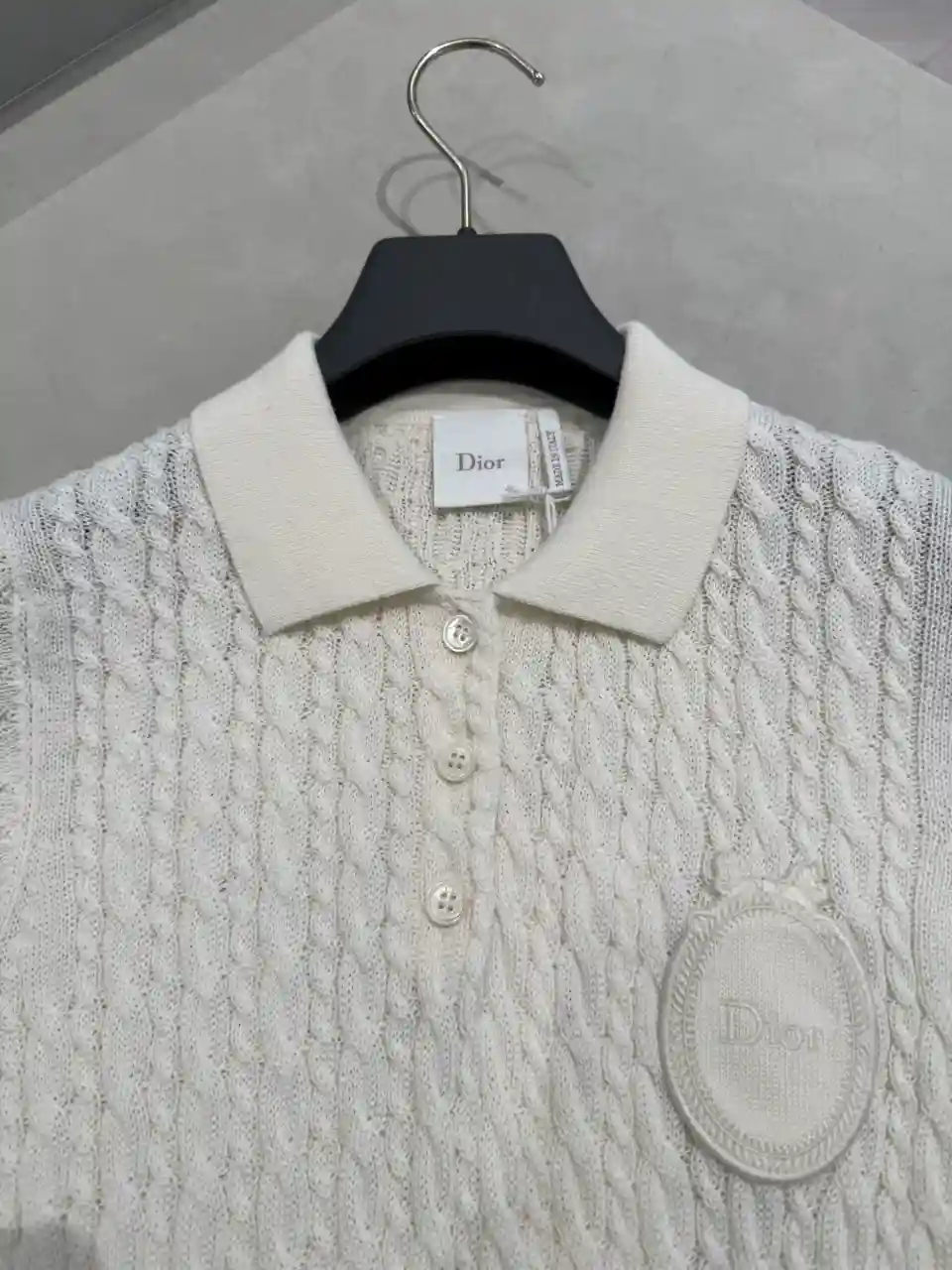 DIOR 디올 울 블렌드 반팔 폴로 니트 이미지 3