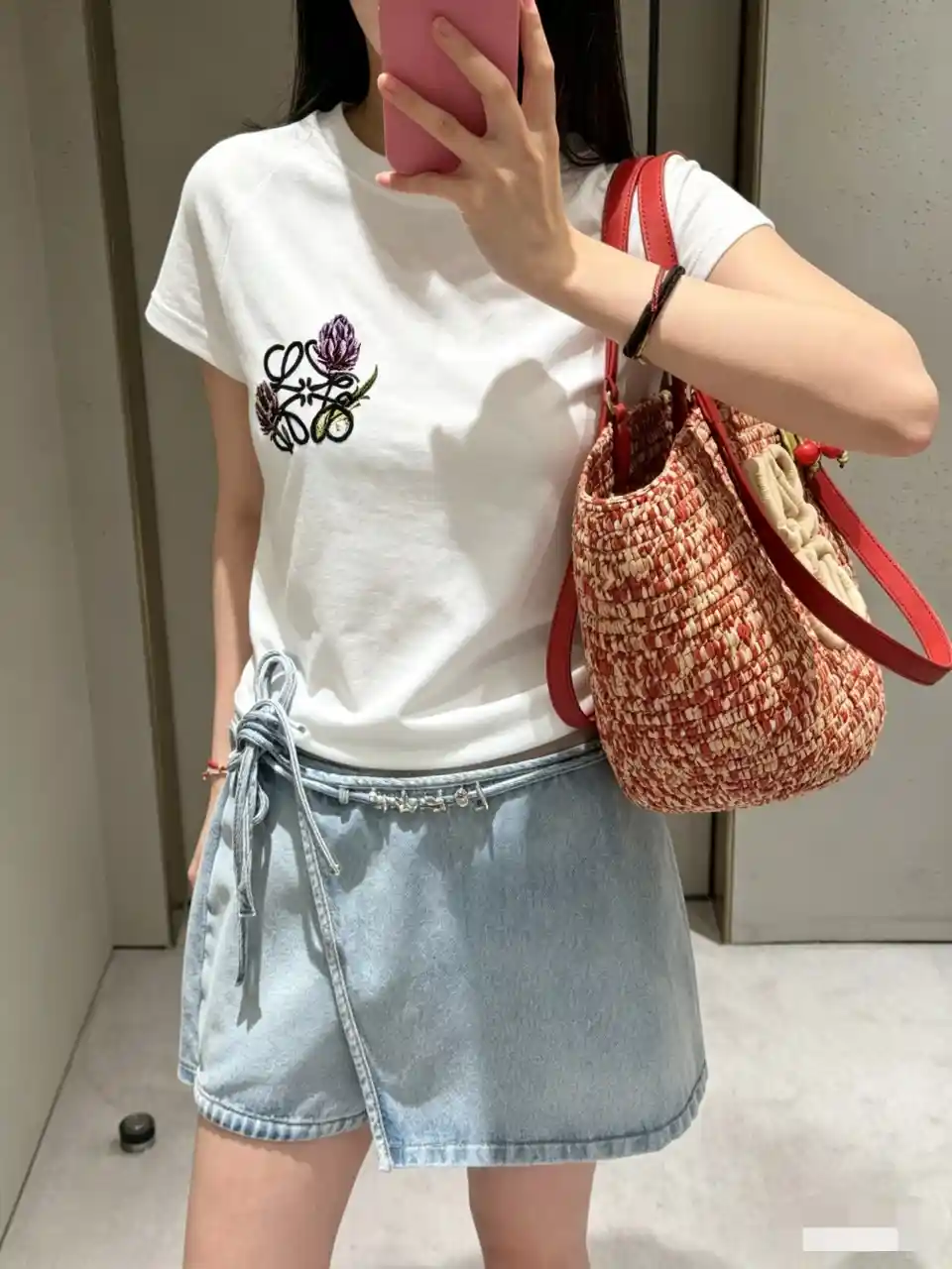 LOEWE 로에베 파울라스 이비자 아티초크 자수 화이트 티셔츠 이미지 1