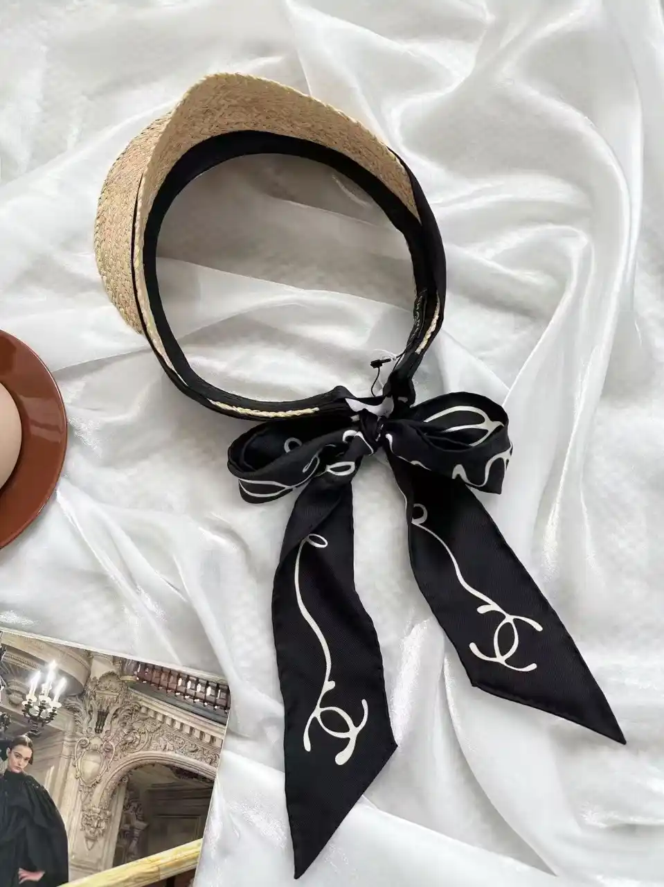 CHANEL 샤넬 라피아 바이저 썬캡 햇 이미지 2