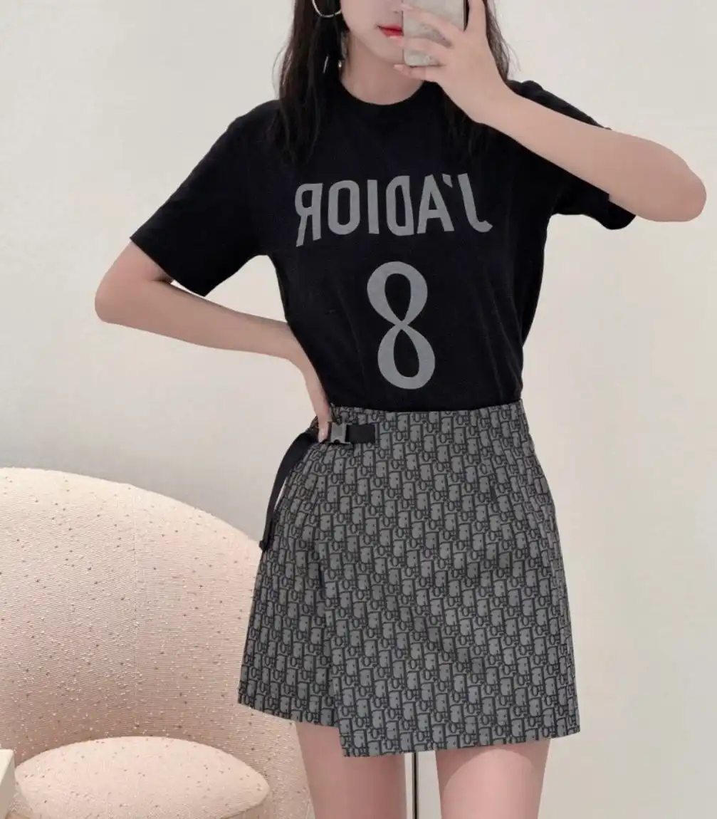 디올 치마바지 그레이 디올 오블리크 모티브 테크니컬 자카드 태피터