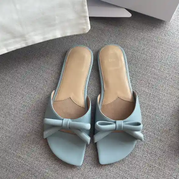 DIOR 디올 오블리크 보우 리본 여성 뮬 슬리퍼 샌들 이미지 4